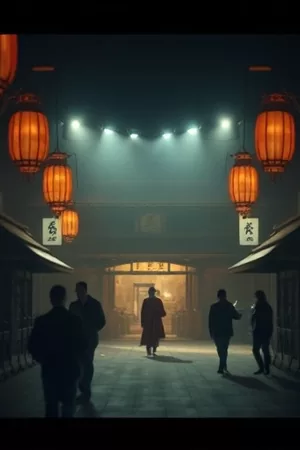 《海猫町日记》竖版海报，杂货店门口的木箱与猫