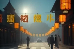 《黑潮渡船》横版剧照，渡轮甲板与翻涌的暗色海浪